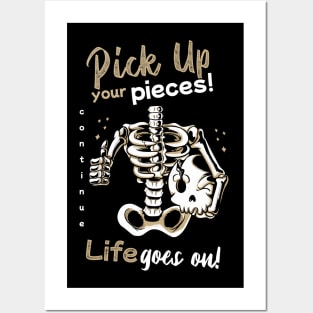 Life goes on Skull Cartoon Posters and Art